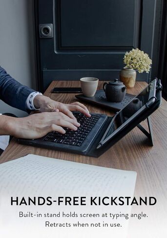 COOPER Infinite Executive Universal Tablet Keyboard Case for 7, 7.9, 8 inch | Tablet Case with Keyboard & 2-in-1 Leather Folio Cover | Bluetooth, Wireless, Hotkeys | Android, Windows, iPadOS (Black) in Saudi Arabia