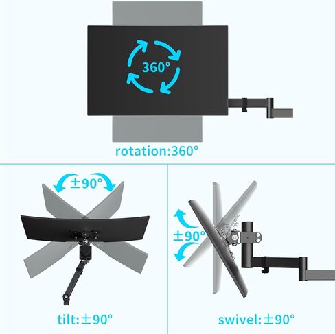 Pholiten Quad Monitor Freestanding Mount for 13-32 Inch Screens, Fully Adjustable 4 Monitor Stand with Base,Swivel, Tilt, Rotation,75 * 75MM/100 * 100MM Vesa Stand, Max Load 22lbs in Kuwait