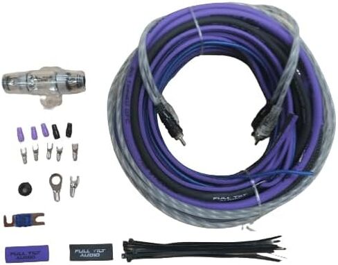 Full Tilt by Sundown Audio 8 AWG OFC Amp Wiring Kit | Complete Car Audio Amplifier Installation | 17ft Power/Ground, 16GA Speaker, Triple Shielded RCA, 60A ANL Fuse | Trans Red/Matte Black in Saudi Arabia