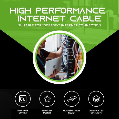 GearIT 100-Pack, Cat5e Ethernet Patch Cable 3 Feet - Snagless RJ45 Computer LAN Network Cord, Black - Compatible with 48 Port Switch POE Rackmount 48port Gigabit in Kuwait
