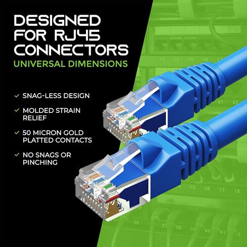 GearIT 100-Pack, Cat5e Ethernet Patch Cable 3 Feet - Snagless RJ45 Computer LAN Network Cord, Black - Compatible with 48 Port Switch POE Rackmount 48port Gigabit in Kuwait