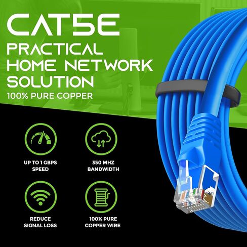 GearIT 100-Pack, Cat5e Ethernet Patch Cable 3 Feet - Snagless RJ45 Computer LAN Network Cord, Black - Compatible with 48 Port Switch POE Rackmount 48port Gigabit in Kuwait