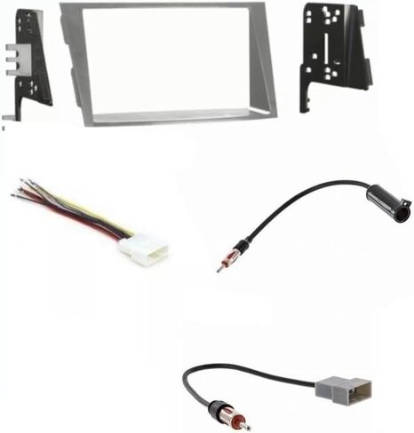 مجموعة Double Din Silver Car Stereo Kit ، وتسخير الأسلاك ، ومحول هوائي راديو AM/FM -مصنوع لـ Subaru: لا توجد مركبات Nav Factory: 2010 2011 2012 2013 2014 Legacy و 2010-2014 Outback in Saudi Arabia