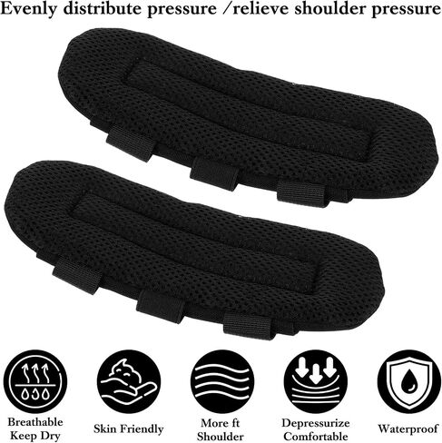 2 Pack Shoulder Strap Pad, Backpack Strap Pads, Comfortable Vest Shoulder Pad Compatible with 3'' Vest Sling Bags, Guitar (Black) in Saudi Arabia