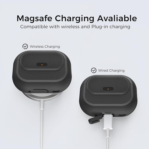 Airpods Pro 2 Case - [مع قفل] تصميم قطعة واحدة من Airpods Pro (2nd/1st Gen) ، غطاء حماية كامل للسيليكون ناعم مع قفل مفتوح/إغلاق سهل للنساء/الرجال (أسود) in Kuwait