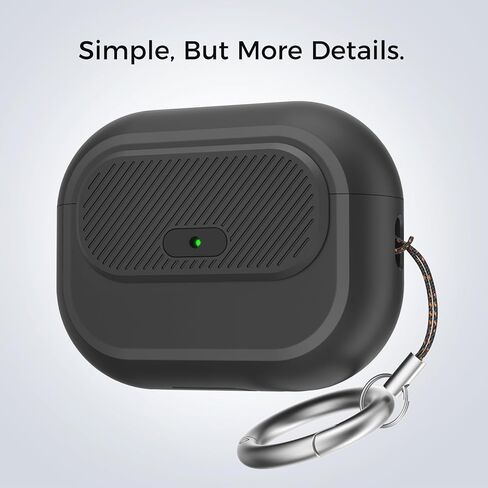 Airpods Pro 2 Case - [مع قفل] تصميم قطعة واحدة من Airpods Pro (2nd/1st Gen) ، غطاء حماية كامل للسيليكون ناعم مع قفل مفتوح/إغلاق سهل للنساء/الرجال (أسود) in Kuwait