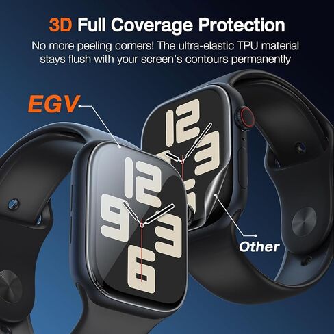 EGV 4 Pack for Apple Watch Screen Protector 40mm [مربع تثبيت تلقائي] [0 فقاعات] HD FIME ULTRA-SHIN FIME in Kuwait