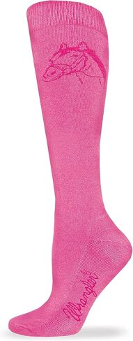 Wrangler Women's Horse Crew Socks, Grey, 9-11 in Saudi Arabia