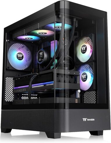 Thermaltake View 290 ؛ برج منتصف 3x120mm المشجعين argb lite. 360mm دعم الرادياتير ؛ 450mm التخليص GPU. دعم الموصل المخفي ؛ فتحات PCIe القابلة للدوار ؛ 200 مم التخليص PSU ؛ أسود ؛ CA-11G-00M1WN-00 in Kuwait