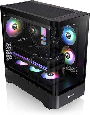 Thermaltake View 290 ؛ برج منتصف 3x120mm المشجعين argb lite. 360mm دعم الرادياتير ؛ 450mm التخليص GPU. دعم الموصل المخفي ؛ فتحات PCIe القابلة للدوار ؛ 200 مم التخليص PSU ؛ أسود ؛ CA-11G-00M1WN-00 in Kuwait