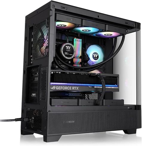 Thermaltake View 290 ؛ برج منتصف 3x120mm المشجعين argb lite. 360mm دعم الرادياتير ؛ 450mm التخليص GPU. دعم الموصل المخفي ؛ فتحات PCIe القابلة للدوار ؛ 200 مم التخليص PSU ؛ أسود ؛ CA-11G-00M1WN-00 in Kuwait