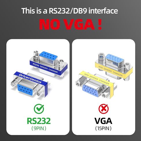 LinkStable DriverGenius RD232M2M DB9 Serial RS232 COM مغير الجنس لمهايئ الكابل التسلسلي USB إلى RS232 (ذكر/ذكر) in Saudi Arabia
