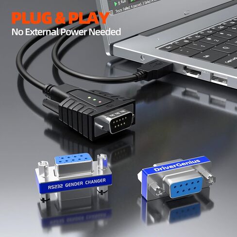 LinkStable DriverGenius RD232M2M DB9 Serial RS232 COM مغير الجنس لمهايئ الكابل التسلسلي USB إلى RS232 (ذكر/ذكر) in Saudi Arabia