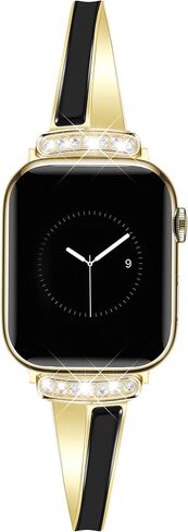 الذهب النحيف الفرقة للنساء المتوافقة مع Apple Watch 38/40/41/42/44/45/46/46/49 مم مصمم سوار أنثى أنثى أنثى سوار قابل للتعديل لسلسلة IWatch 10/9/8/7/6/5/4/3/2/1/SE/SE/ULTRA in Kuwait