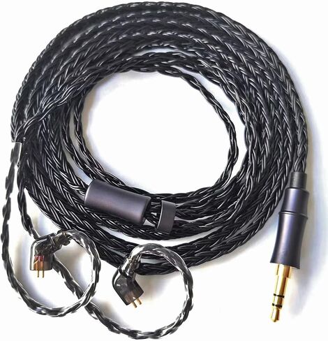 كابل ترقية IEM ، 16 من الحبال التي تم ترقية سماعة الأذن المطلية بالفضة ، QDC-C Pin 1.5m في كبل مراقبة الأذن لـ KZ ZS10 ZSN Pro AS16 CCA CRA C12 (راحة 2Pin 3.5mm 4.9ft) أسود) in Kuwait