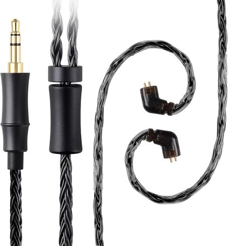 كابل ترقية IEM ، 16 من الحبال التي تم ترقية سماعة الأذن المطلية بالفضة ، QDC-C Pin 1.5m في كبل مراقبة الأذن لـ KZ ZS10 ZSN Pro AS16 CCA CRA C12 (راحة 2Pin 3.5mm 4.9ft) أسود) in Kuwait