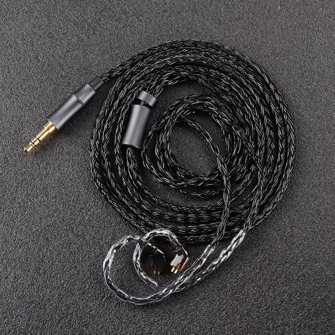 كابل ترقية IEM ، 16 من الحبال التي تم ترقية سماعة الأذن المطلية بالفضة ، QDC-C Pin 1.5m في كبل مراقبة الأذن لـ KZ ZS10 ZSN Pro AS16 CCA CRA C12 (راحة 2Pin 3.5mm 4.9ft) أسود) in Kuwait