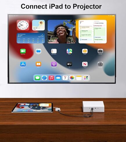 Wahbite iPhone to TV HDMI Cable, MFi Certified Lightning to HDMI Cord for iPhone/iPad/iPod on TV/Projector/Monitor, 6.6ft in Kuwait
