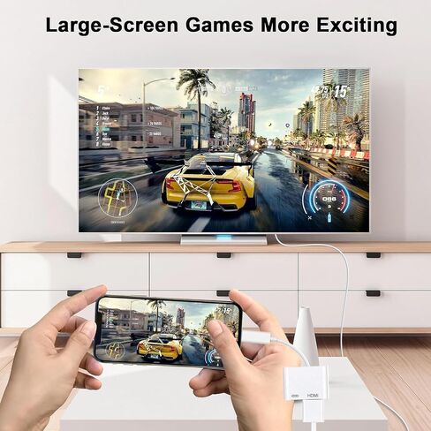 Wahbite iPhone to TV HDMI Cable, MFi Certified Lightning to HDMI Cord for iPhone/iPad/iPod on TV/Projector/Monitor, 6.6ft in Kuwait