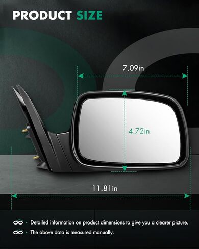 SCITOO Passenger Side Mirrors fit for 2007 2008 2009 2010 2011 for Toyota Camry with Power Controlling Non-telesccoping Non-Folding Features Exterior Accessories Mirrors in Kuwait