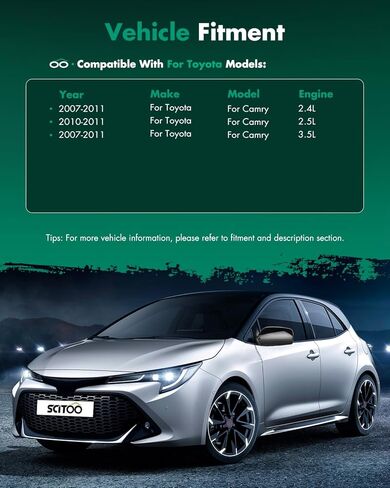 SCITOO Passenger Side Mirrors fit for 2007 2008 2009 2010 2011 for Toyota Camry with Power Controlling Non-telesccoping Non-Folding Features Exterior Accessories Mirrors in Kuwait