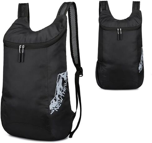 Outdoor Lightweight Foldable Backpack for Men and Women – Waterproof, Multi-Pocket with Zipper Closure – Ideal for Running, Hiking, Travel, Gym, and Everyday Use – A Practical Gift Choice(Black) in Saudi Arabia