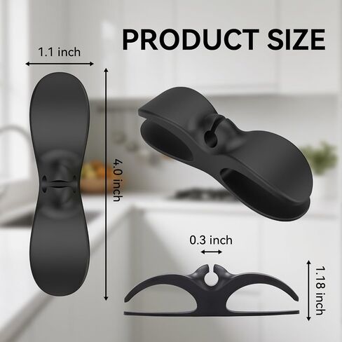 4 Pack Cord Organizer for Kitchen Appliances, Cord Holder stick on, Small Kitchen Cord keeper, Adhesive Cord Winder for Pressure Cooker, Mixer, Blender, Toaster, Air Fryer, Black in Saudi Arabia