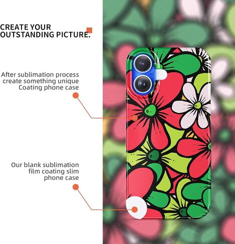حالات الهاتف الثامنة 8 مقاطع لـ iPhone 16 E Pro Max Series فارغة DIY DIY قابلة للطباعة تغطية الفراغات تسامي قابلة للتسامي المغلفة (لامعة ، متوافقة مع iPhone 16) in Kuwait