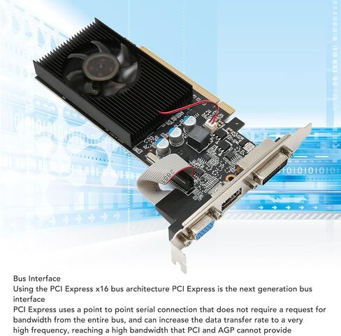 بطاقة رسومات GT210 ، بطاقة رسومات ألعاب DDR3 1GB 64 بت مع منافذ DVI VGA ، PCIE 2.0 ، تدعم DIRECTX10.1 ، بطاقة رسومات الكمبيوتر لألعاب الفيديو المكتبية in Saudi Arabia