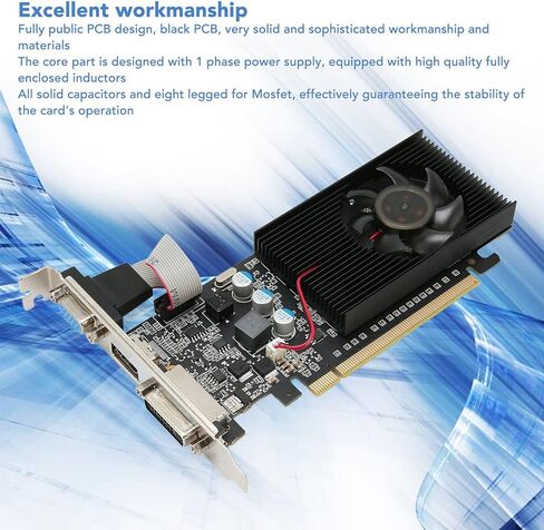 بطاقة رسومات GT210 ، بطاقة رسومات ألعاب DDR3 1GB 64 بت مع منافذ DVI VGA ، PCIE 2.0 ، تدعم DIRECTX10.1 ، بطاقة رسومات الكمبيوتر لألعاب الفيديو المكتبية in Saudi Arabia
