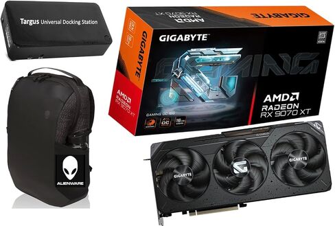 GIGABYTE Radeon™ RX 9070 XT Gaming OC 16GB GDDR6, 256 bit, Resolution 7680x4320, PCI-E 5.0, Boost Clock: up to 3060 MHz (Reference 2970 MHz), Bundle with Targus dockstation and Backpack Alinware. in Saudi Arabia
