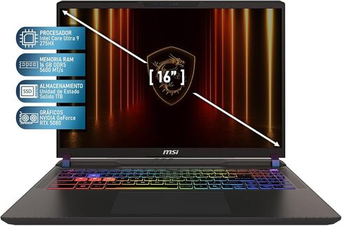 MSI Vector 16 HX AI A2XW Vector 16 HX AI A2XWIG -050US 16 Gaming Notebook - QHD+ - Intel Core Ultra 9 275HX - 16 GB - 1 TB SSD - Cosmo Gray in Saudi Arabia
