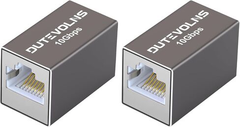 Ethernet Extender 10Gbps, Cat6 RJ45 Coupler, Gigabit PoE Network Coupler | Female to Female LAN Connector, 328FT Long Distance Extend, Aluminum Alloy Shell, for Cat5, Cat6, Cat7, Cat8 Cable (Grey) in Saudi Arabia