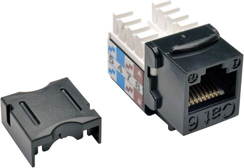 TRIPP LITE Cat6 Cat5e 110 Style Punch Down Keystone Jack, Black, 10-Pack (N238-010-BK) in Saudi Arabia