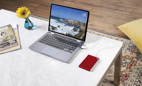 Seagate 1TB Backup Plus Slim Portable External Hard Drive + 1Yr Mylio Create + 2MO Adobe CC Photography, Red (STHN1000403) (Renewed) in Saudi Arabia