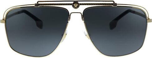 Versace VE 2242 10016G Gunmetal Metal Rectangle Sunglasses Grey Mirror Lens in Kuwait