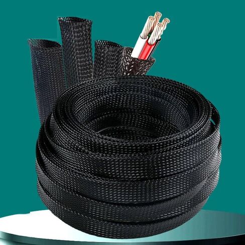 10ft - 1/2 inch Cord Protector Wire Tubing Cable Sleeve Split Sleeving for USB Cable, Power Cord, Audio Video Cable etc.Nylon Braided Wire Tube,Self-Winding Wire Management Tube in Saudi Arabia