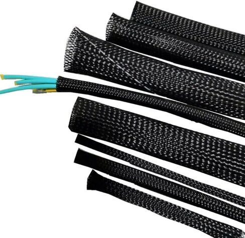 10ft - 1/2 inch Cord Protector Wire Tubing Cable Sleeve Split Sleeving for USB Cable, Power Cord, Audio Video Cable etc.Nylon Braided Wire Tube,Self-Winding Wire Management Tube in Saudi Arabia