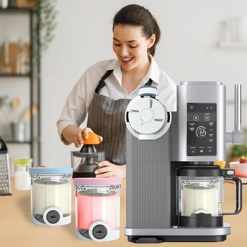 مكبرات الصوت البديلة وأغطية السيليكون (4 عبوات) - متوافقة مع Ninja Swirl Creami NC700 Series Maker ، خالية من BPA ، آمنة غسالة الصحون (4pc （رمادي ، أزرق ، أخضر ، وردي） (غلاف الغبار/المقبض)) in Kuwait