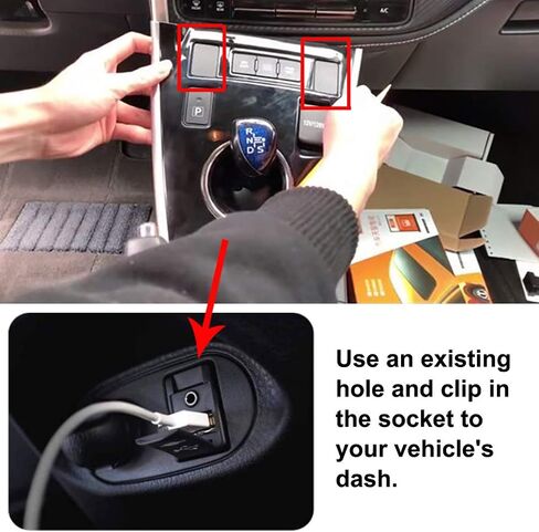 USB AUX Flush Mount - Car Dashboard Panel Jack Extension Cable Compatible with Toyota, 3.5mm & USB AUX Extension Mount Socket(Size: 1.29 X 0.86 X 2 inches) in Kuwait
