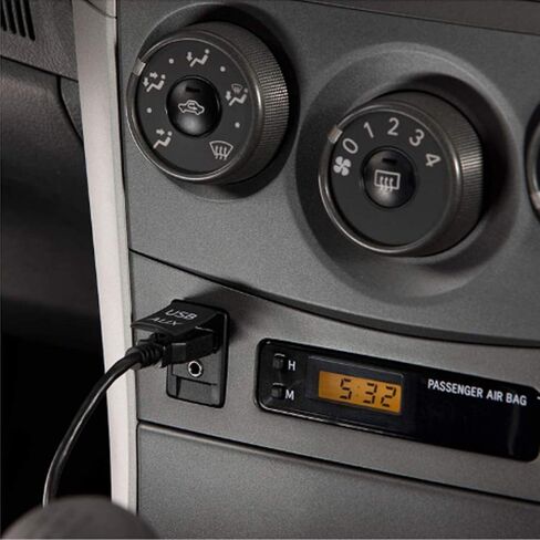USB AUX Flush Mount - Car Dashboard Panel Jack Extension Cable Compatible with Toyota, 3.5mm & USB AUX Extension Mount Socket(Size: 1.29 X 0.86 X 2 inches) in Kuwait