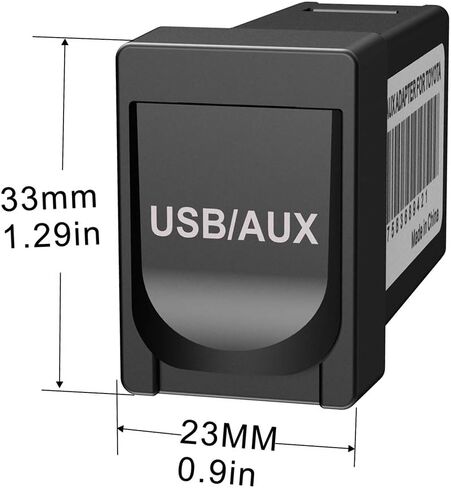 USB AUX Flush Mount - Car Dashboard Panel Jack Extension Cable Compatible with Toyota, 3.5mm & USB AUX Extension Mount Socket(Size: 1.29 X 0.86 X 2 inches) in Kuwait