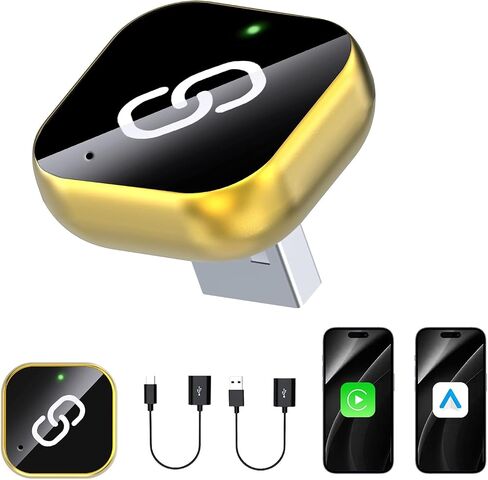 محول CarPlay اللاسلكي ، 2025 محول CarPlay اللاسلكي لـ iPhone ، ترقية ستيريو السيارة من Wired إلى بدون سلك ، وتوصيل ولعب ، لـ iOS10 أو أعلى (أسود) in Kuwait
