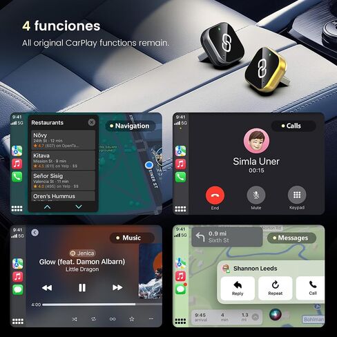 محول CarPlay اللاسلكي ، 2025 محول CarPlay اللاسلكي لـ iPhone ، ترقية ستيريو السيارة من Wired إلى بدون سلك ، وتوصيل ولعب ، لـ iOS10 أو أعلى (أسود) in Kuwait