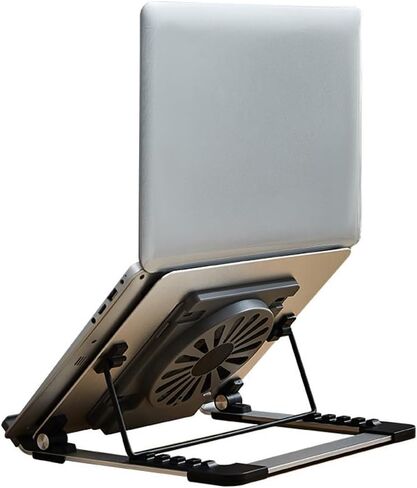 تبريد الكمبيوتر المحمول الصامت مروحة الألومنيوم سبيكة القاعدة الرفع ثلاثي الأبعاد على سطح المكتب السطح المكتبي (أبيض-فاكهة الخوخ 5) in Kuwait