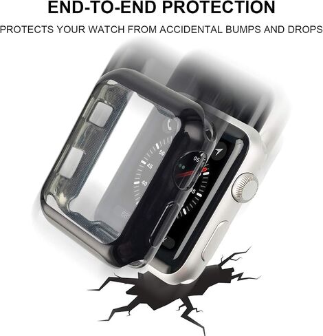 8 حزمة 44 مم مراقبة مع غطاء محامي شاشة TPU Clear HD Clear TPU Clear متمثل مع Apple Watch Series 4/5/6/SE (Clear+Black+Gold+Rose Gold+Red+Green+Silver) in Kuwait
