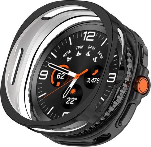 مخصص لـ Samsung Galaxy Watch 8 Classic Cover ، Fltra-TPU Pumper Frame Smartwatch Protection Case Proof for Samsung Galaxy Watch 8 Classic (No Screen (Gold) in Kuwait