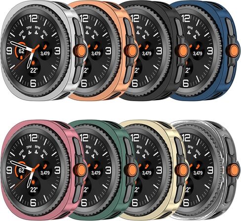 مخصص لـ Samsung Galaxy Watch 8 Classic Cover ، Fltra-TPU Pumper Frame Smartwatch Protection Case Proof for Samsung Galaxy Watch 8 Classic (No Screen (Gold) in Kuwait