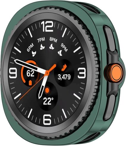 مخصص لـ Samsung Galaxy Watch 8 Classic Cover ، Fltra-TPU Pumper Frame Smartwatch Protection Case Proof for Samsung Galaxy Watch 8 Classic (No Screen (Gold) in Kuwait