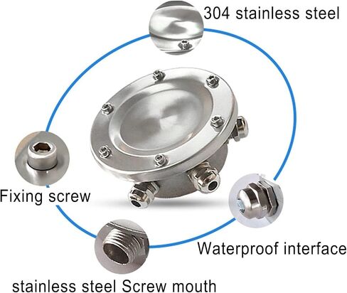 Stainless Steel Waterproof Junction Box, Special for Underwater Lights and Fountain Lights Junctions Box, IP68 Waterproof 1 to 5 Ways Connector and Terminal(1 in 3 Out) in Saudi Arabia